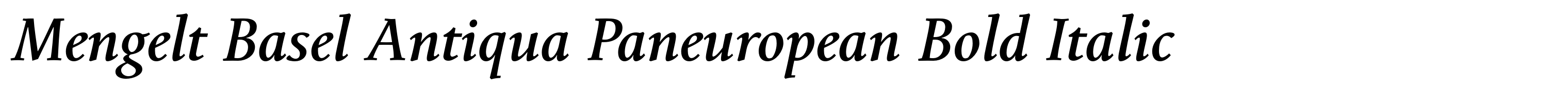 Mengelt Basel Antiqua Paneuropean Bold Italic
